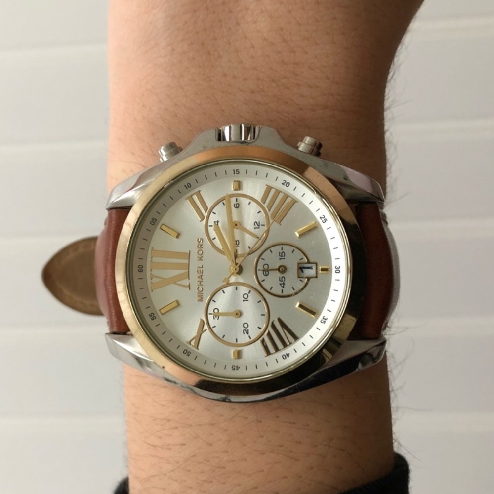 Michael Kors (two toned) brown wristband watch